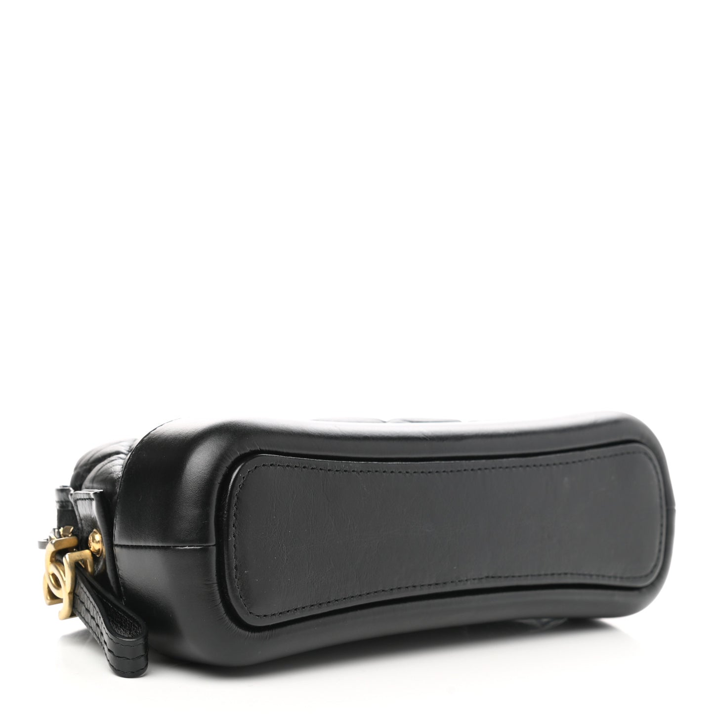 Aged Calfskin Quilted Gabrielle Cosmetic Case Black
