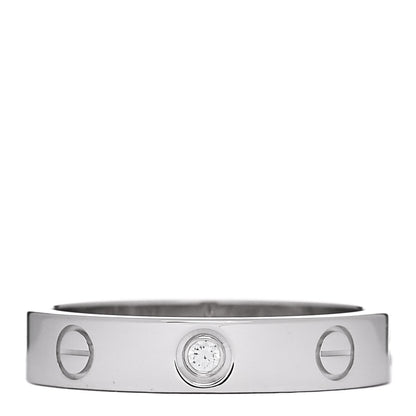 Cartier 18K White Gold Diamond 4mm LOVE Wedding Band Ring 53 6.5 1 of 5
