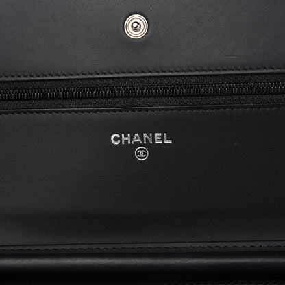 Chanel Patent Quilted Wallet On Chain WOC Black 8 of 12