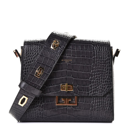 Givenchy Calfskin Crocodile Embossed Medium Eden Storm Grey 1 of 6
