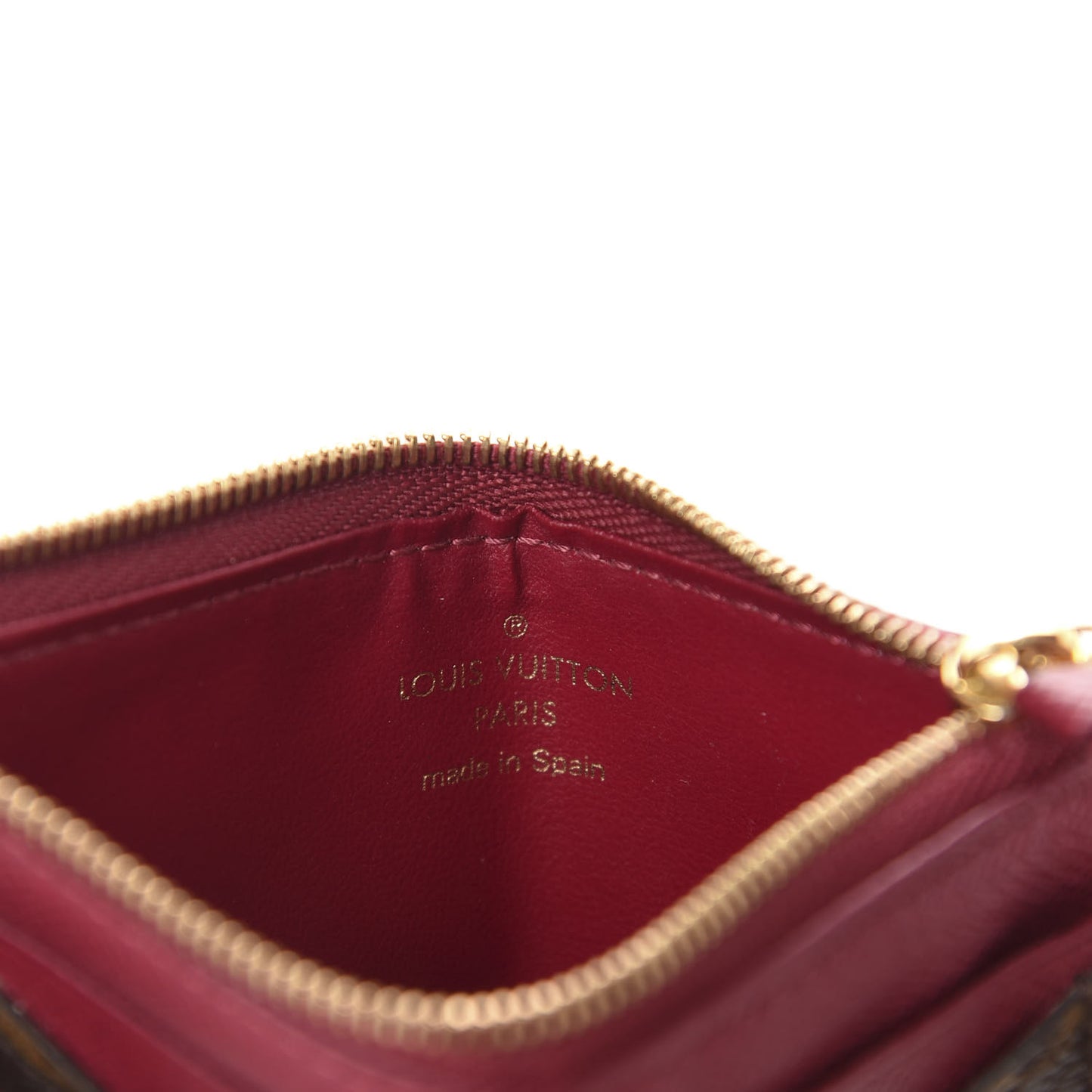 Monogram Zipped Card Holder Fuchsia