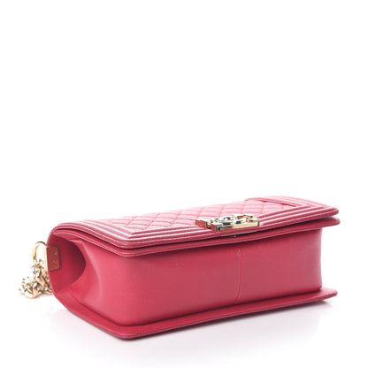 Chanel Caviar Quilted Medium Boy Flap Dark Pink 4 of 11