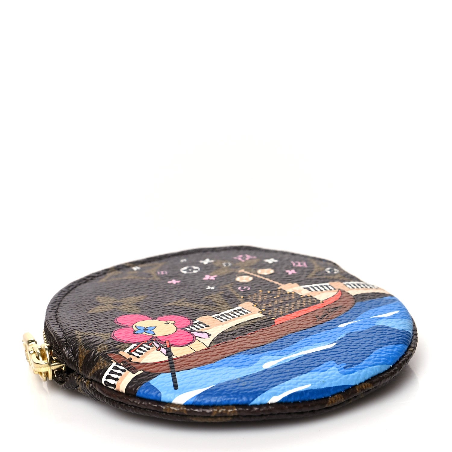 Louis Vuitton Monogram 2019 Christmas Animation Round Coin Purse Blue 4 of 8