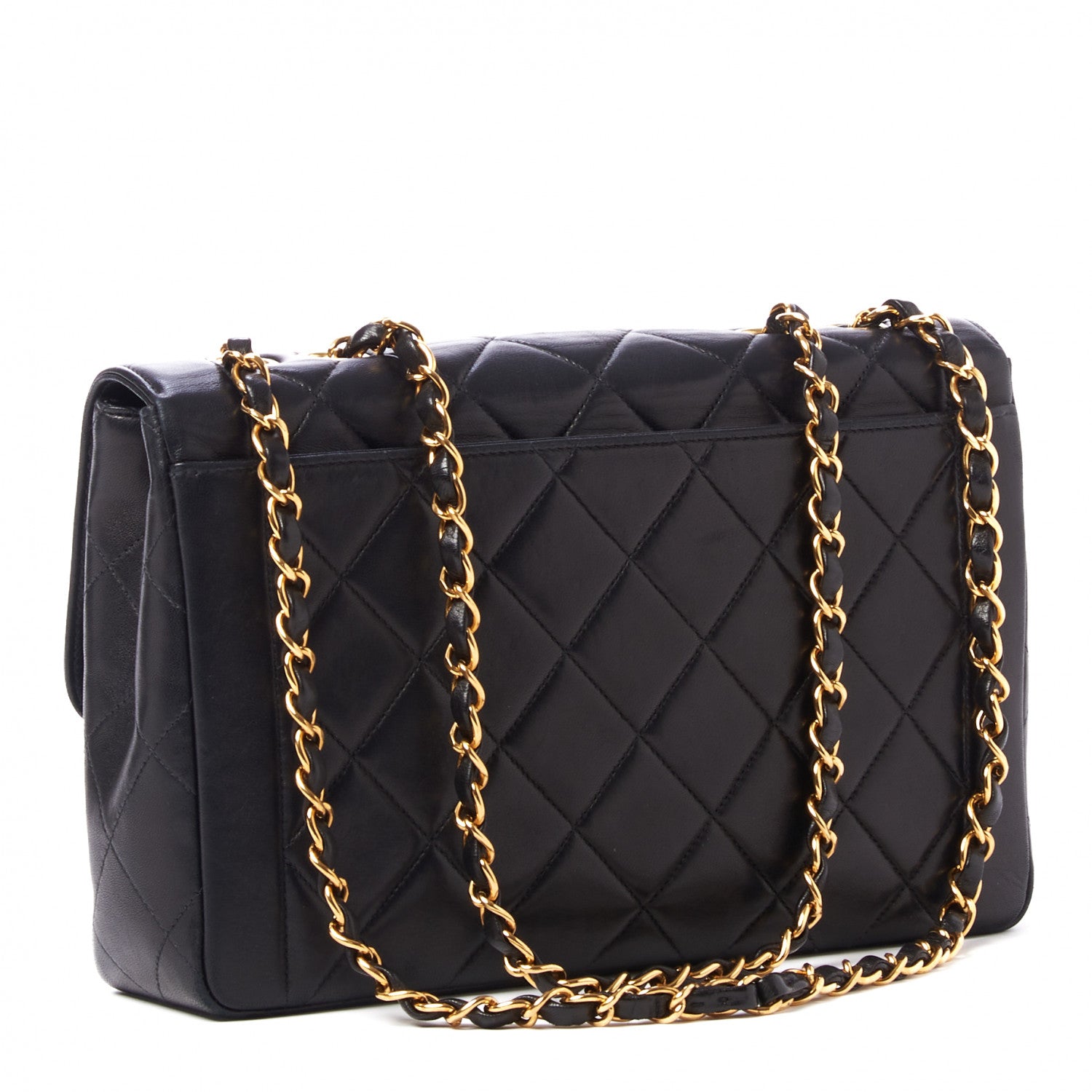 Chanel Lambskin Quilted Medium Single Flap Black 2 of 9