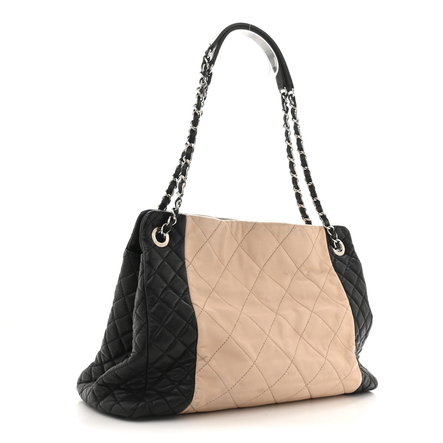Chanel Lambskin Quilted CC Shopping Tote Black Rose Clair 3 of 16