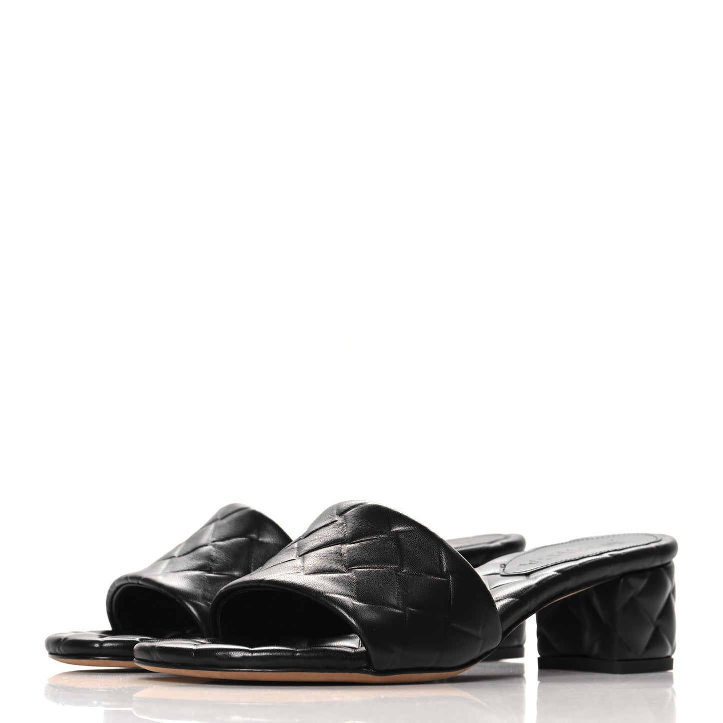 Lambskin Weaving Effect Amy Sandals 37 Black
