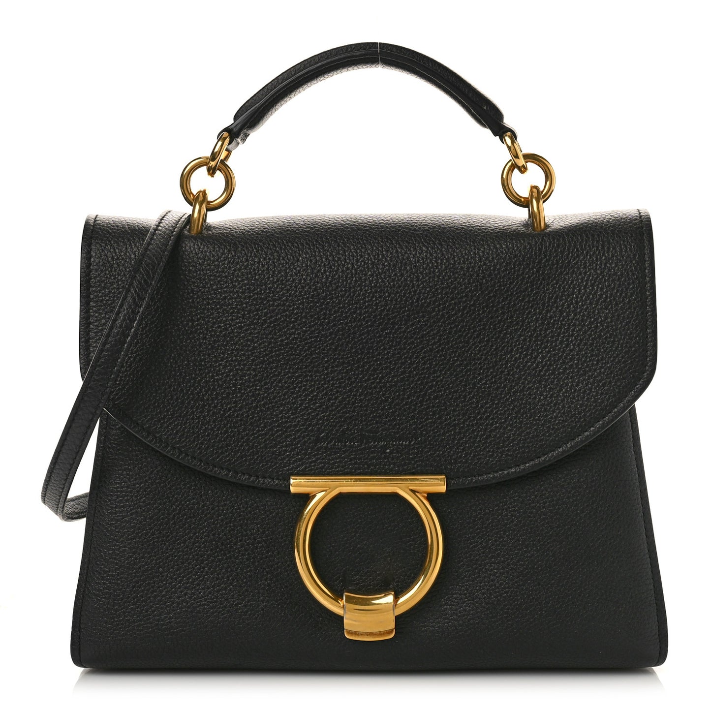 Calfskin Small Margot Top Handle Satchel Black