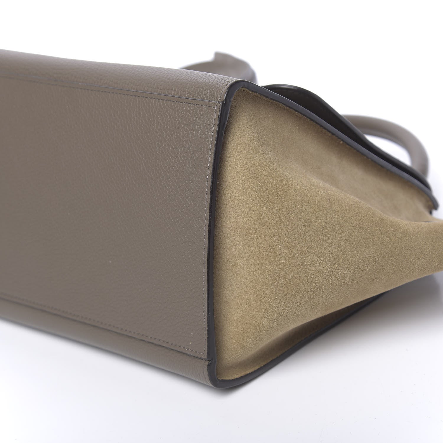 Celine Drummed Calfskin Suede Small Trapeze Souris 10 of 10