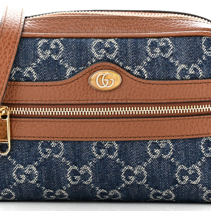 Gucci New Denim GG Monogram Dollar Calfskin Mini Ophidia Shoulder Bag Blue Tea Cuir Epilog 7 of 11