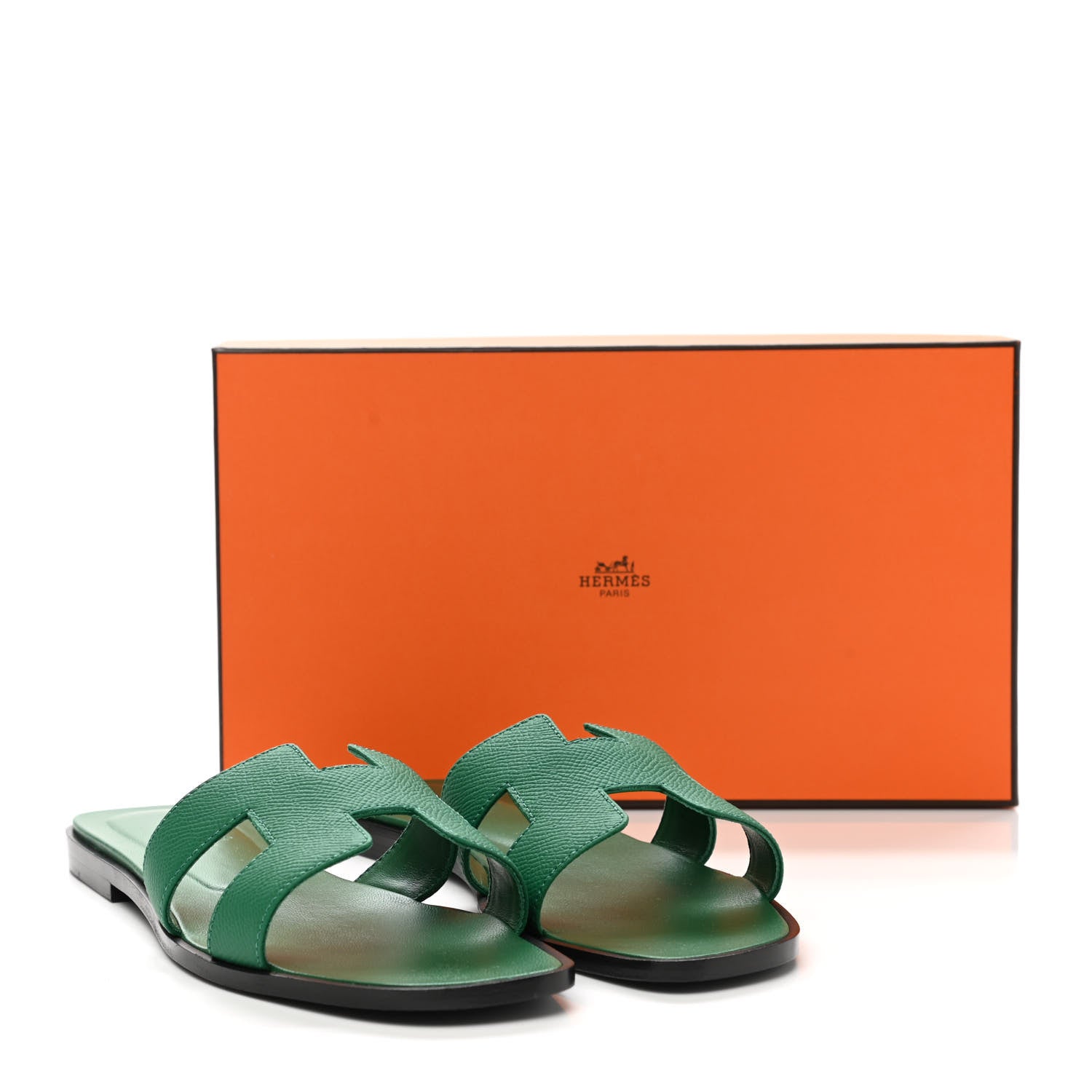 Hermes Epsom Oran Sandals 39 Vert Emeraude 9 of 9