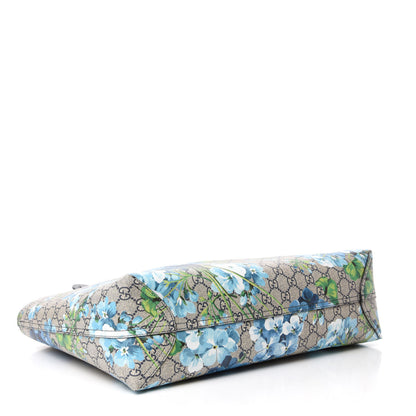 Gucci GG Supreme Monogram Blooms Medium Reversible Tote Beige Blue Navy 4 of 17