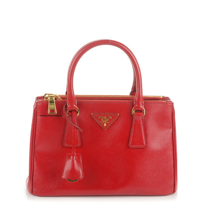 Prada Saffiano Vernice Mini Galleria Double Zip Tote Rosso 1 of 7