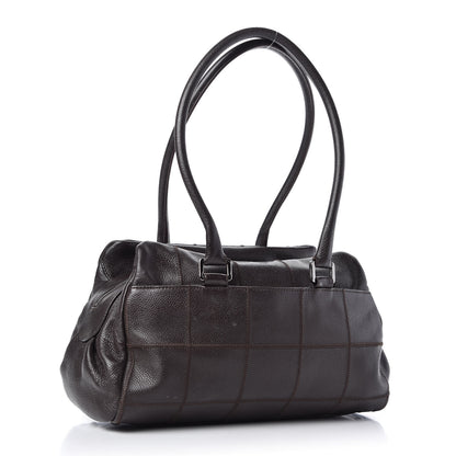 Chanel Caviar Square Stitched Tote Dark Brown 3 of 10