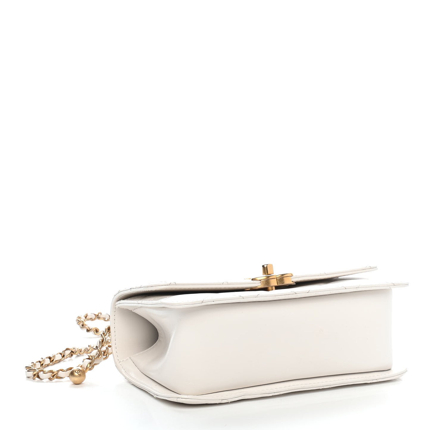 Calfskin Quilted Mini Perfect Fit Flap White
