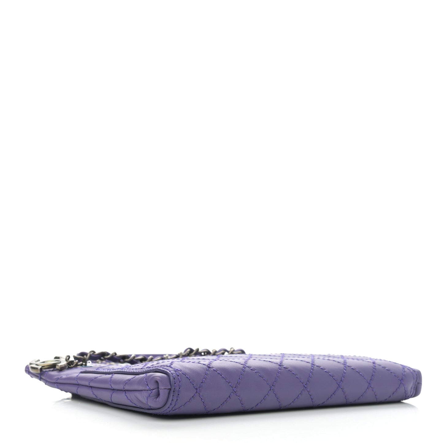 Calfskin Wild Stitch Small Shopping Tote Purple