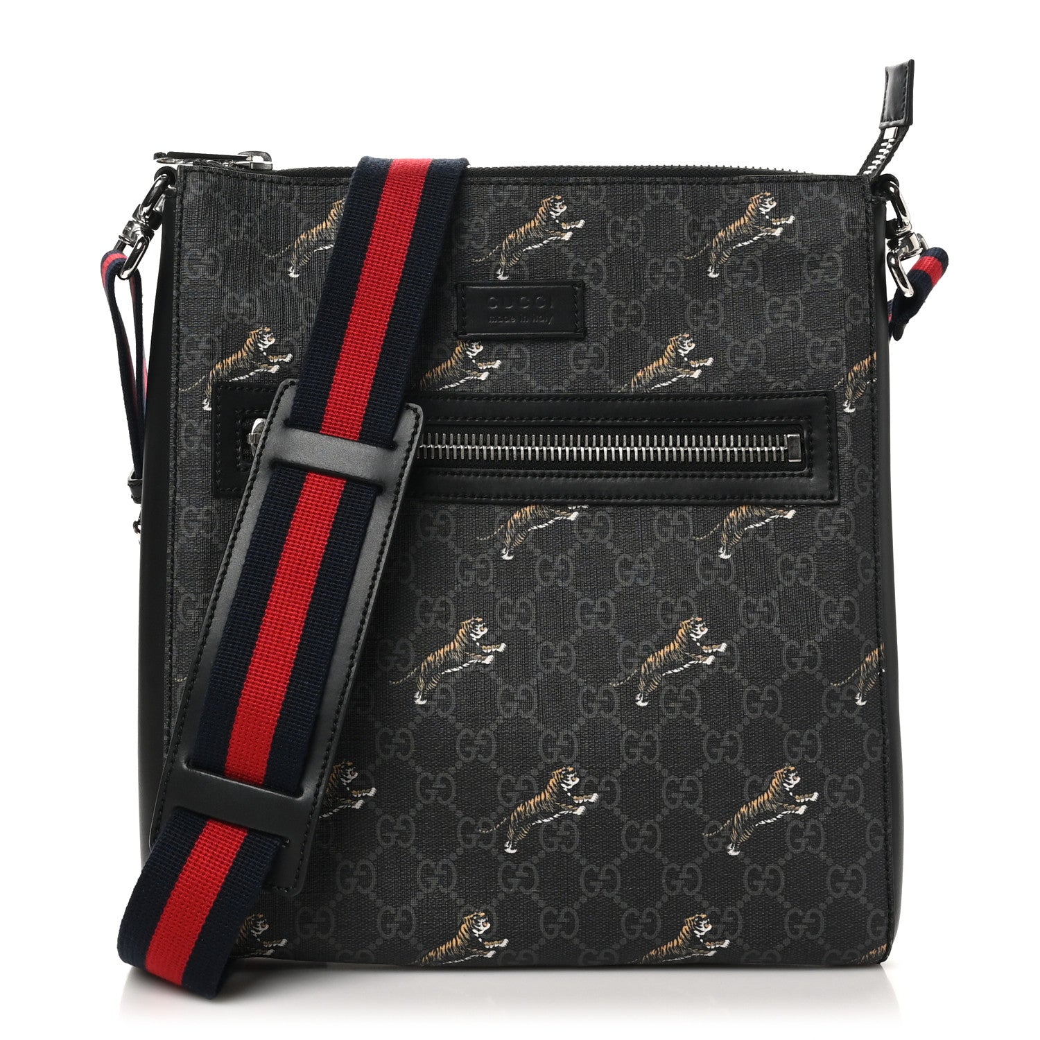 Gucci GG Supreme Monogram Tigers Web Messenger Bag Black Multicolor 1 of 10
