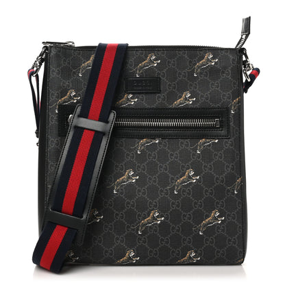 Gucci GG Supreme Monogram Tigers Web Messenger Bag Black Multicolor 1 of 10