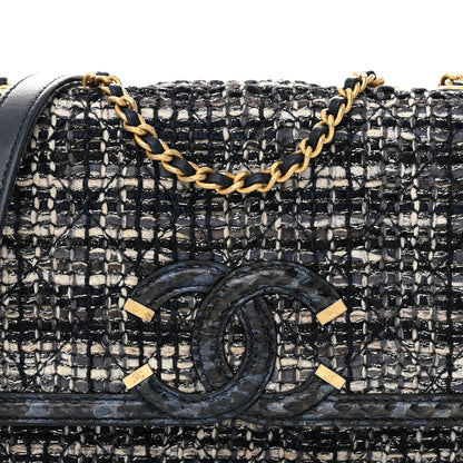 Chanel Tweed Snakeskin Quilted Small CC Filigree Flap Multicolor 8 of 12
