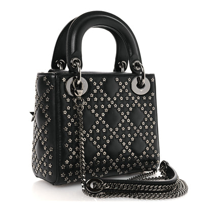 Christian Dior Lambskin Cannage Lucky Star Studded Mini Lady Dior Black Black 3 of 12
