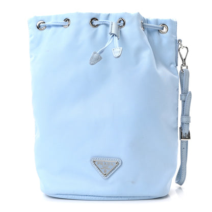 Prada Re-Nylon Saffiano Vela Bucket Wristlet Celeste 1 of 10