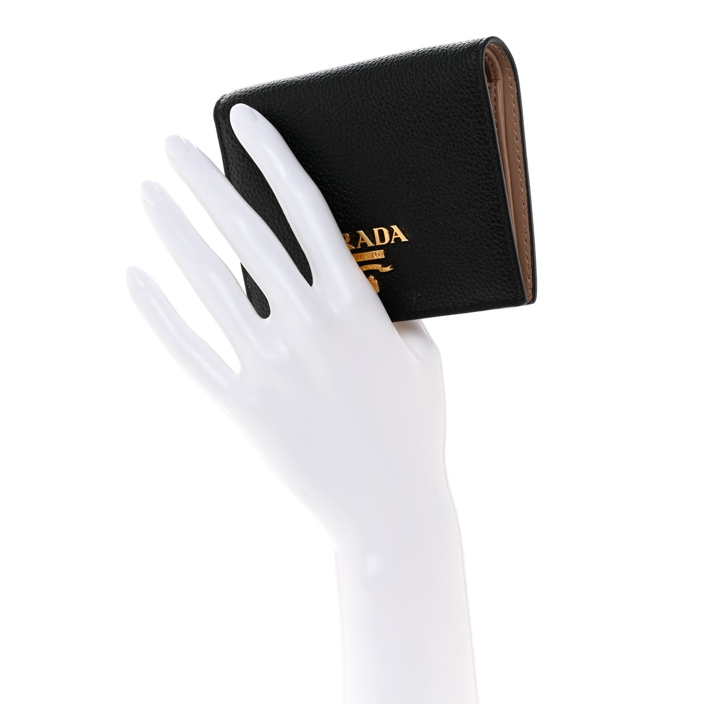 Vitello Daino Small Bi-Fold Wallet Black Cammeo