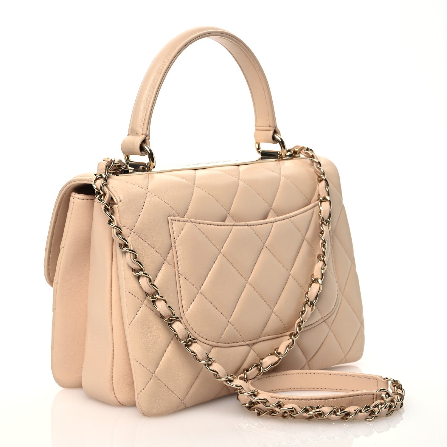 Chanel Lambskin Quilted Small Trendy CC Dual Handle Flap Bag Beige 3 of 18
