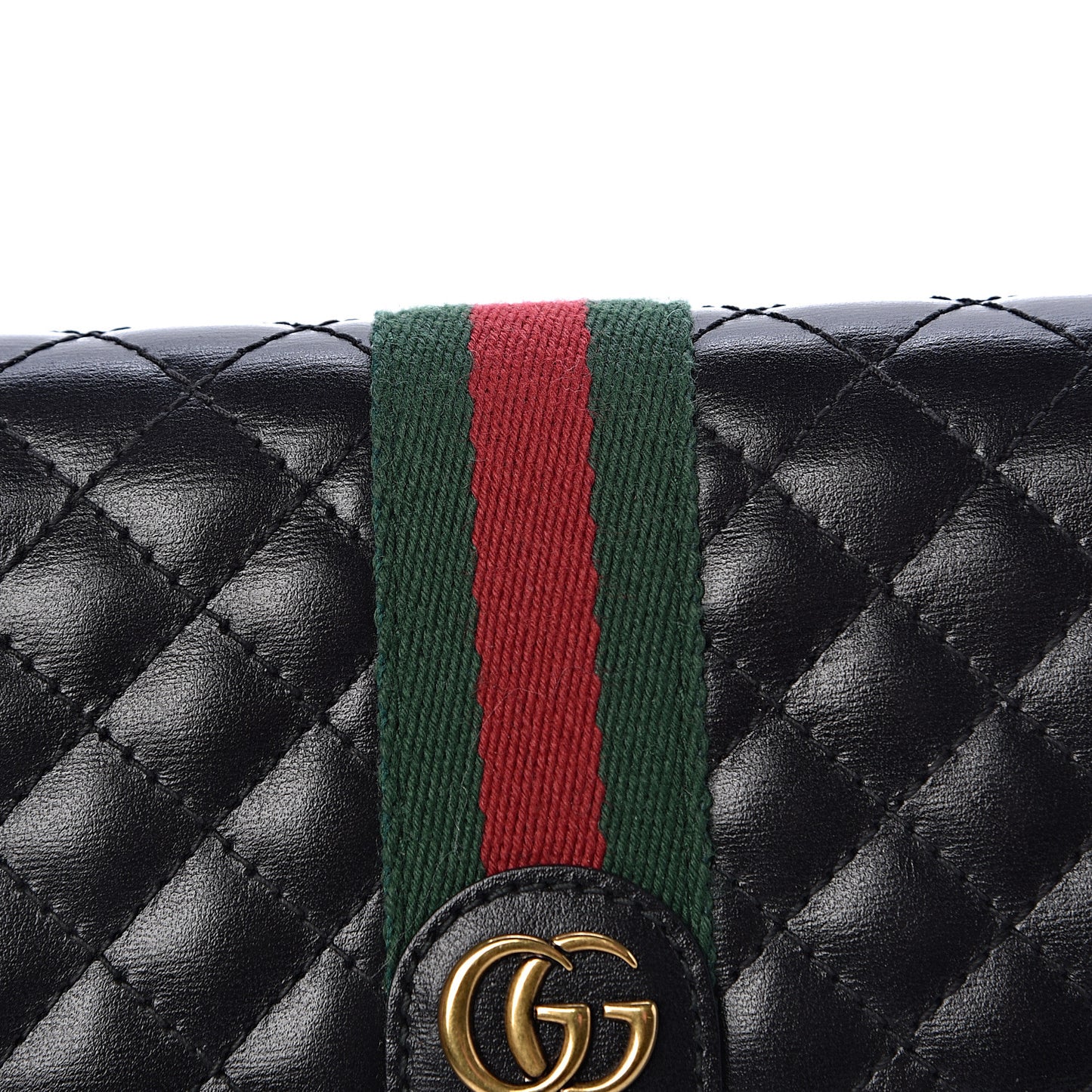 Calfskin Web Trapuntata GG Continental Wallet Black