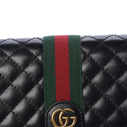 Gucci Calfskin Web Trapuntata GG Continental Wallet Black 8 of 12