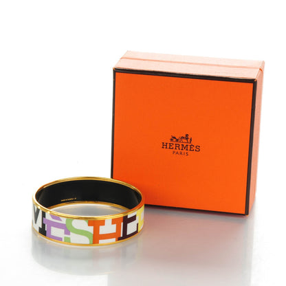 Hermes Enamel Printed Wide Capitales Bracelet 70 5 of 5