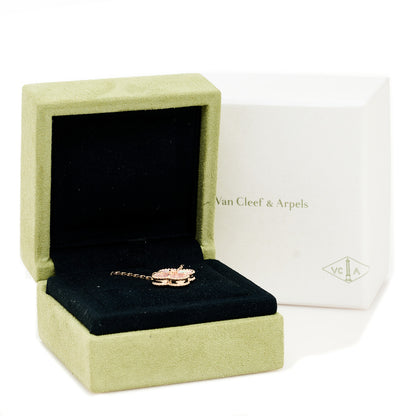 Van Cleef & Arpels 18K Rose Gold Diamond Pink Mother of Pearl Vintage Alhambra Pendant Necklace 6 of 6