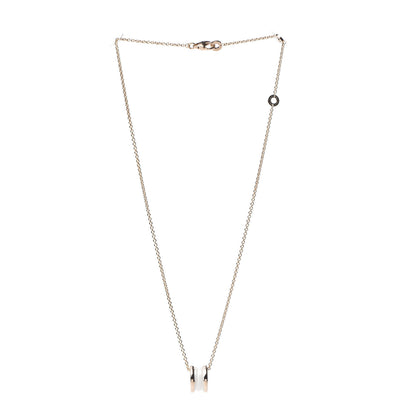 Bulgari 18K Rose Gold White Ceramic B.Zero1 Pendant Necklace 2 of 4