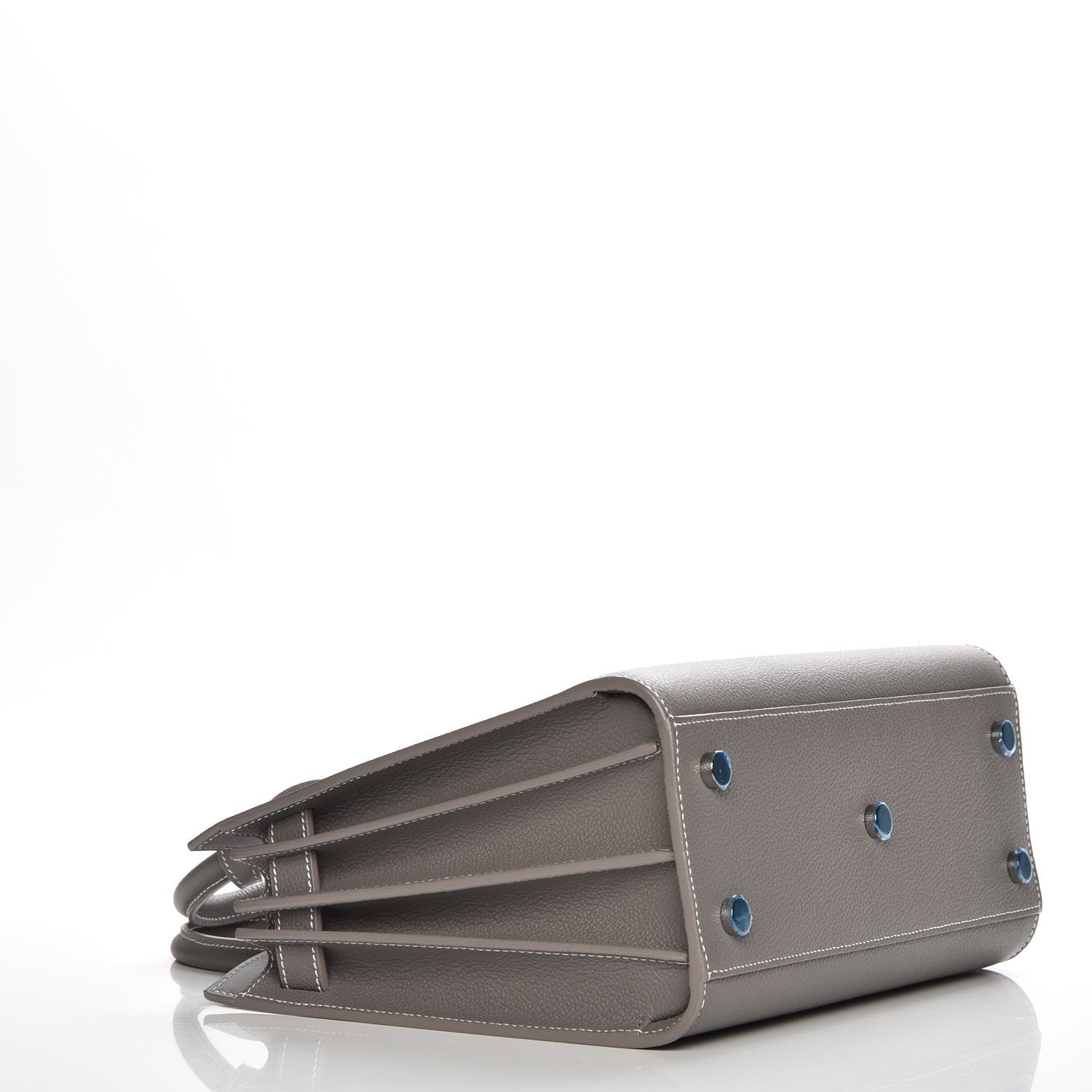Saint Laurent Grained Calfskin Topstich Baby Sac De Jour Grey 5 of 8