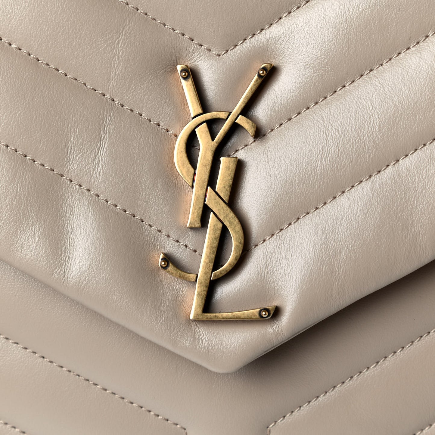 Calfskin Y Quilted Monogram Medium Loulou Chain Satchel Dark Latte