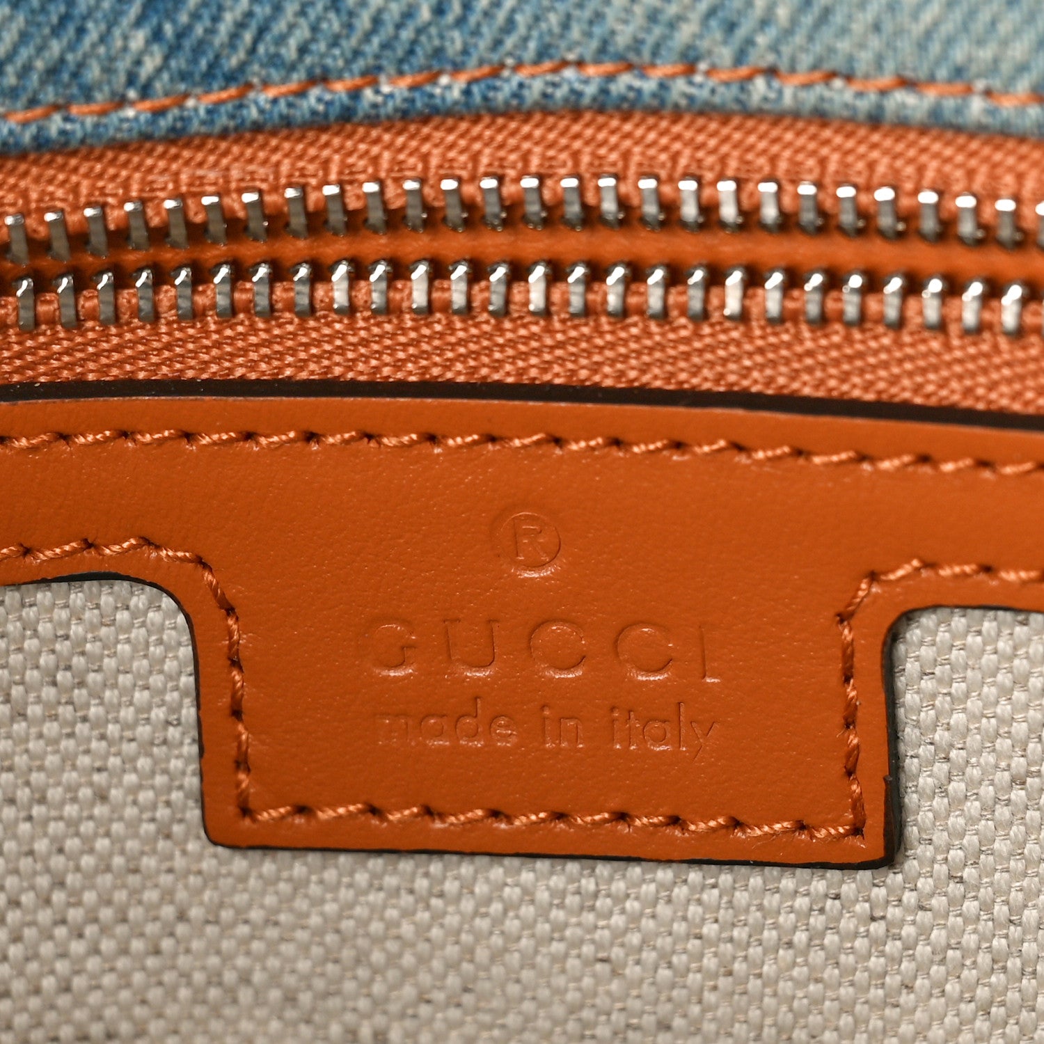 Gucci Denim Crystal Applique Small GG Marmont Shoulder Bag Blue 6 of 8