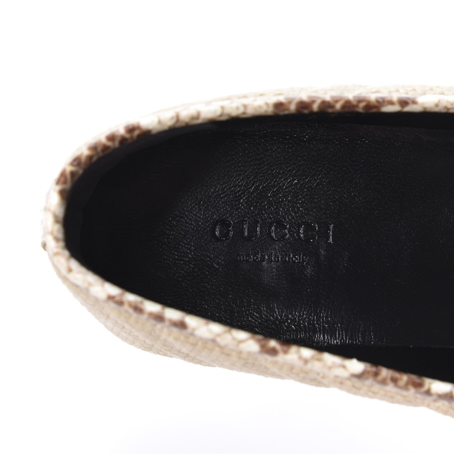 Gucci Raffia Elaphe Matelasse Horsebit Womens Jordaan Loafers 39 Natural Cream Brown 6 of 10