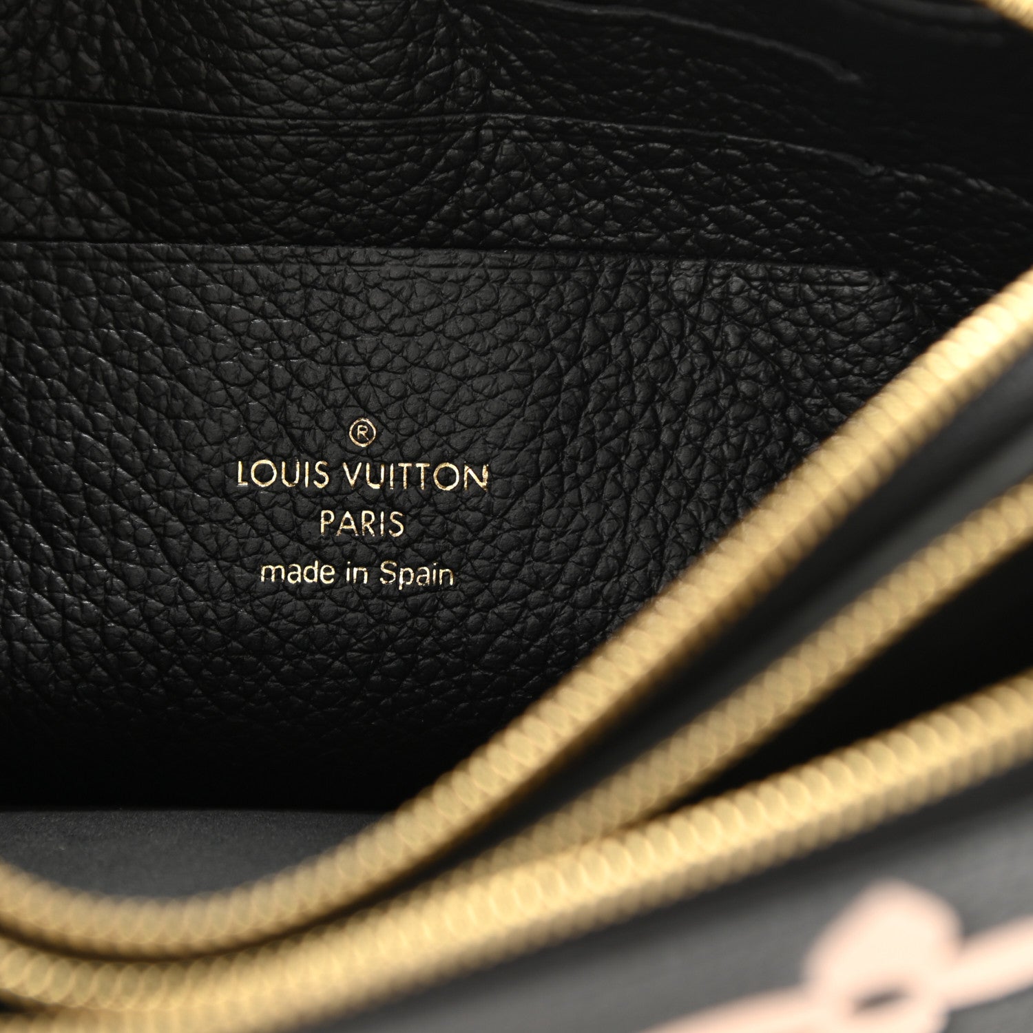 Louis Vuitton Empreinte Monogram Giant Double Zip Pochette Black Cream 6 of 9