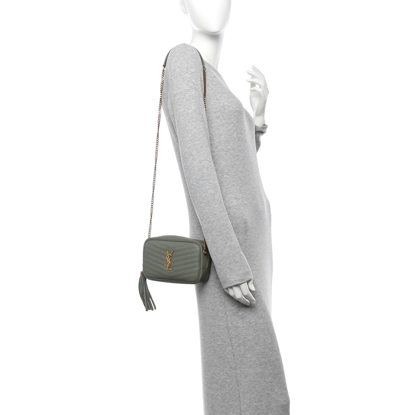 Grain De Poudre Matelasse Monogram Mini Lou Camera Bag Light Sage