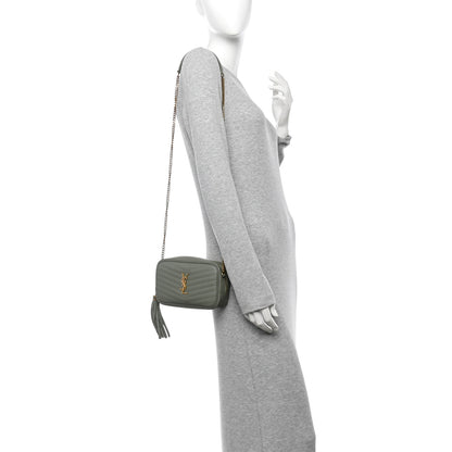 Saint Laurent Grain De Poudre Matelasse Monogram Mini Lou Camera Bag Light Sage 2 of 13