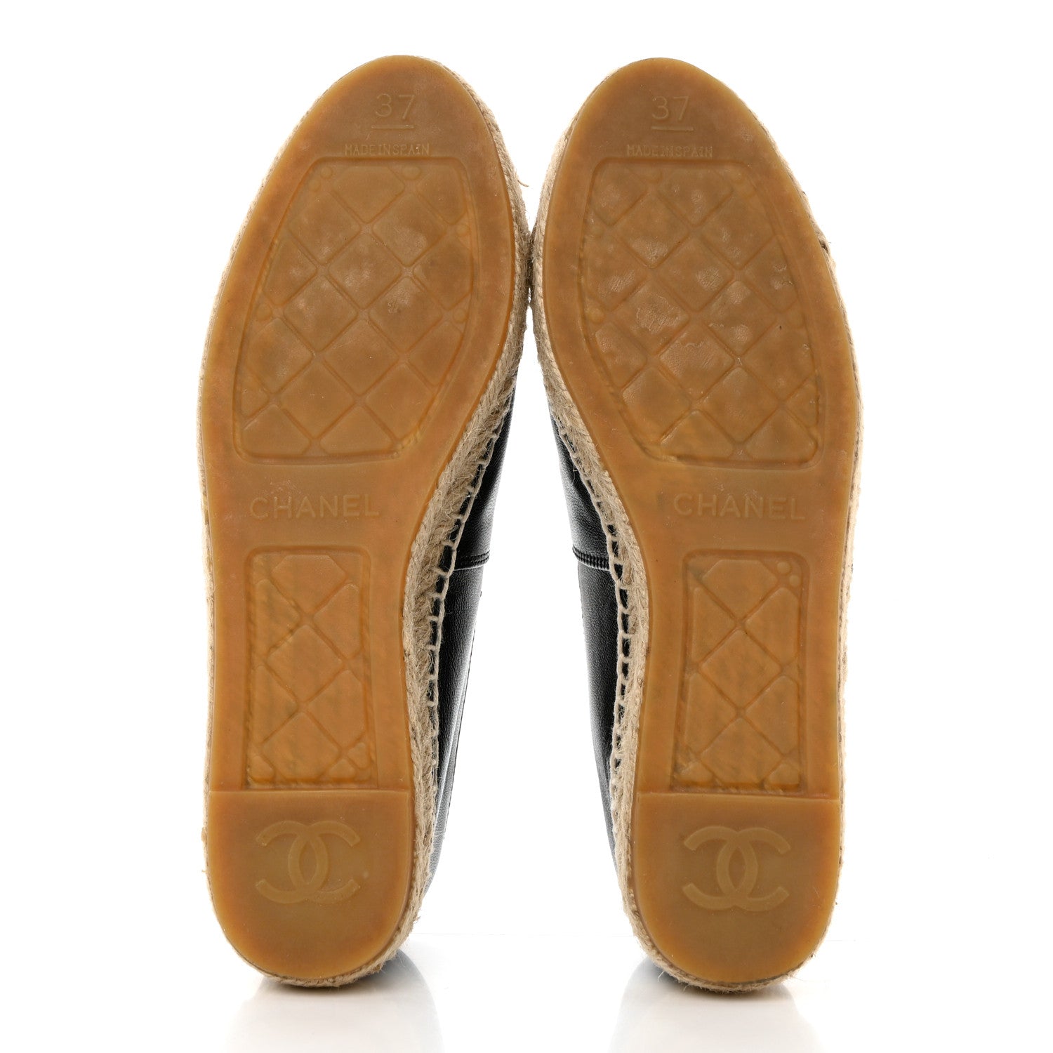 Chanel Lambskin CC Espadrilles 37 Black 5 of 9