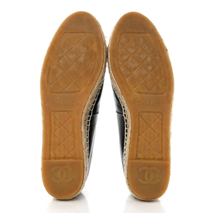 Chanel Lambskin CC Espadrilles 37 Black 5 of 9