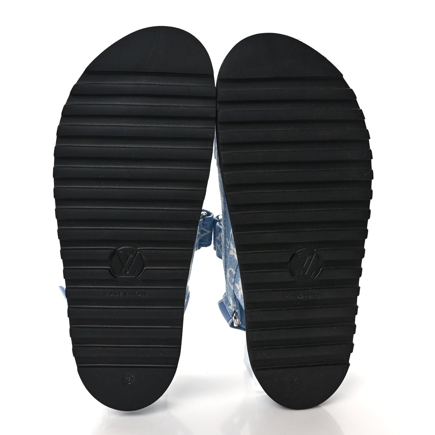 Monogram Denim Paseo Flat Comfort Sandals 39 Light Blue