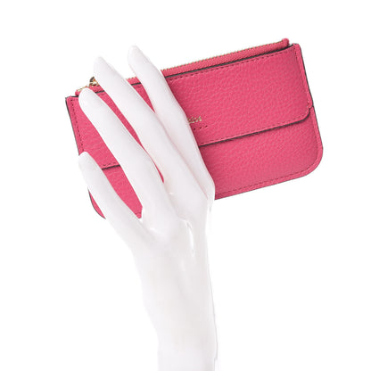 Chloe Grained Calfskin Drew Card Holder Fuchsia Rose 2 of 9