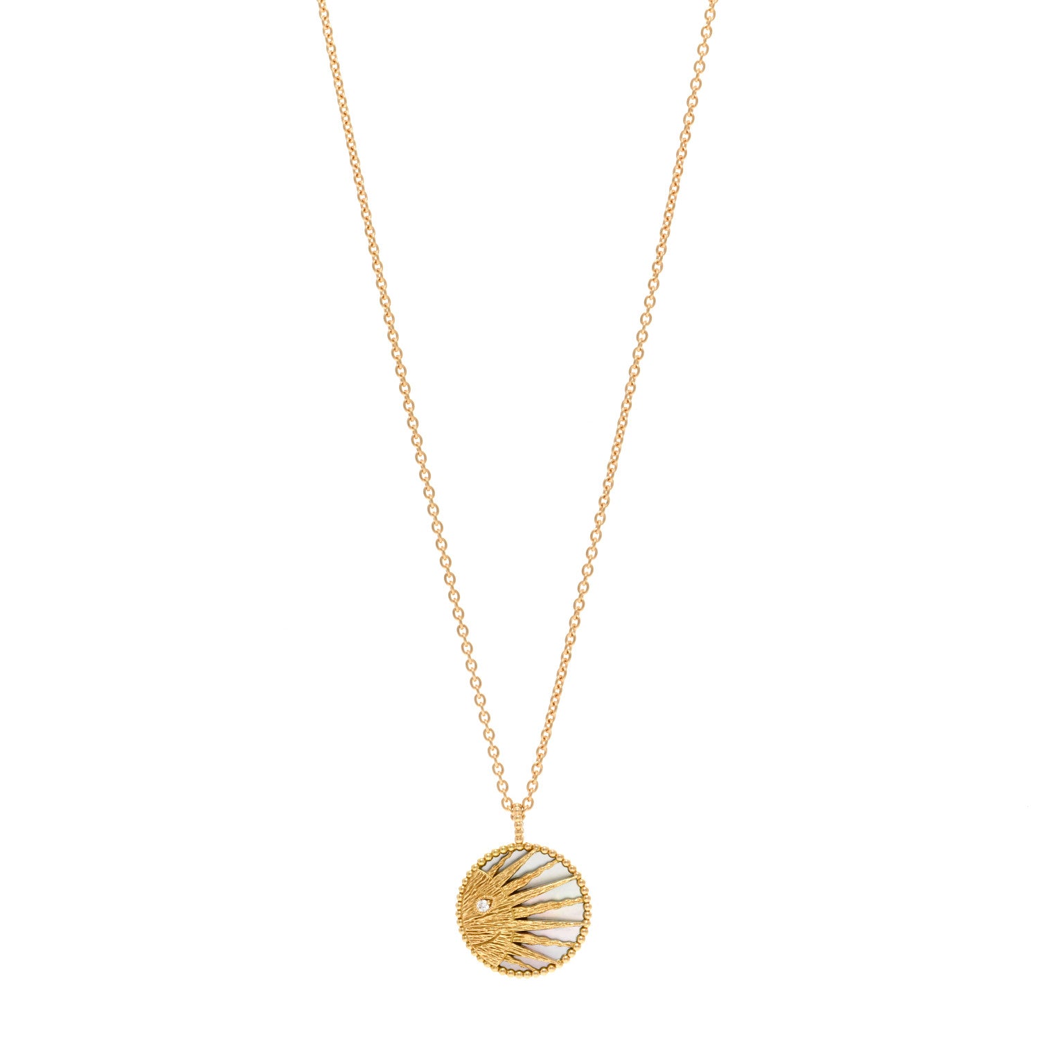Christian Dior 18K Yellow White Gold Diamond Black Onyx Mother of Pearl Rose Celeste Medallion Pendant Necklace 1 of 7