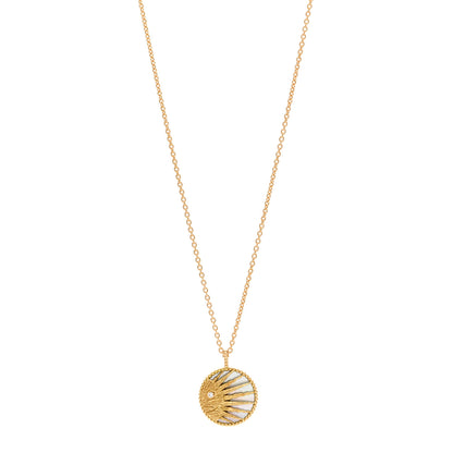 Christian Dior 18K Yellow White Gold Diamond Black Onyx Mother of Pearl Rose Celeste Medallion Pendant Necklace 1 of 7
