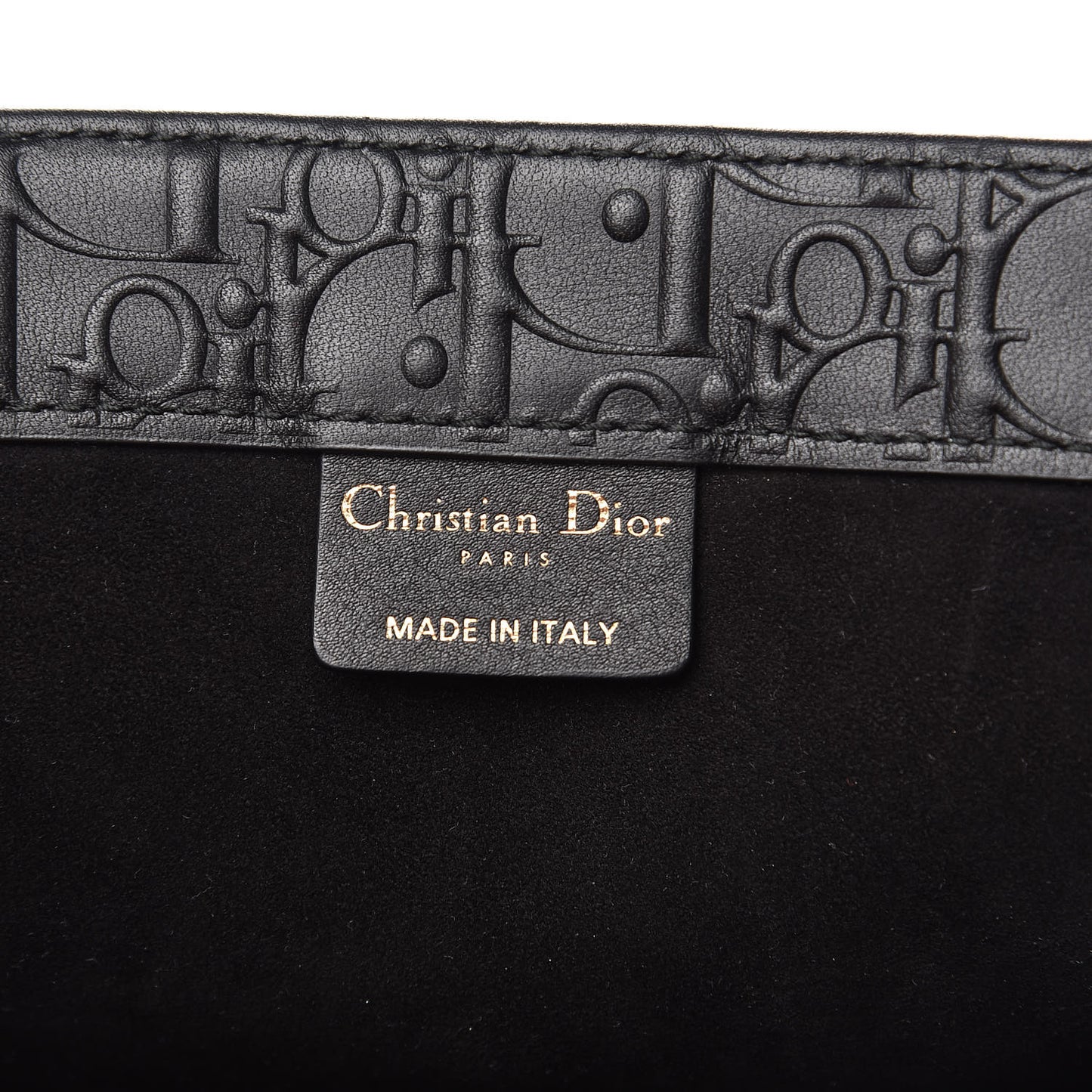 Oblique Calfskin Embossed Book Tote Black