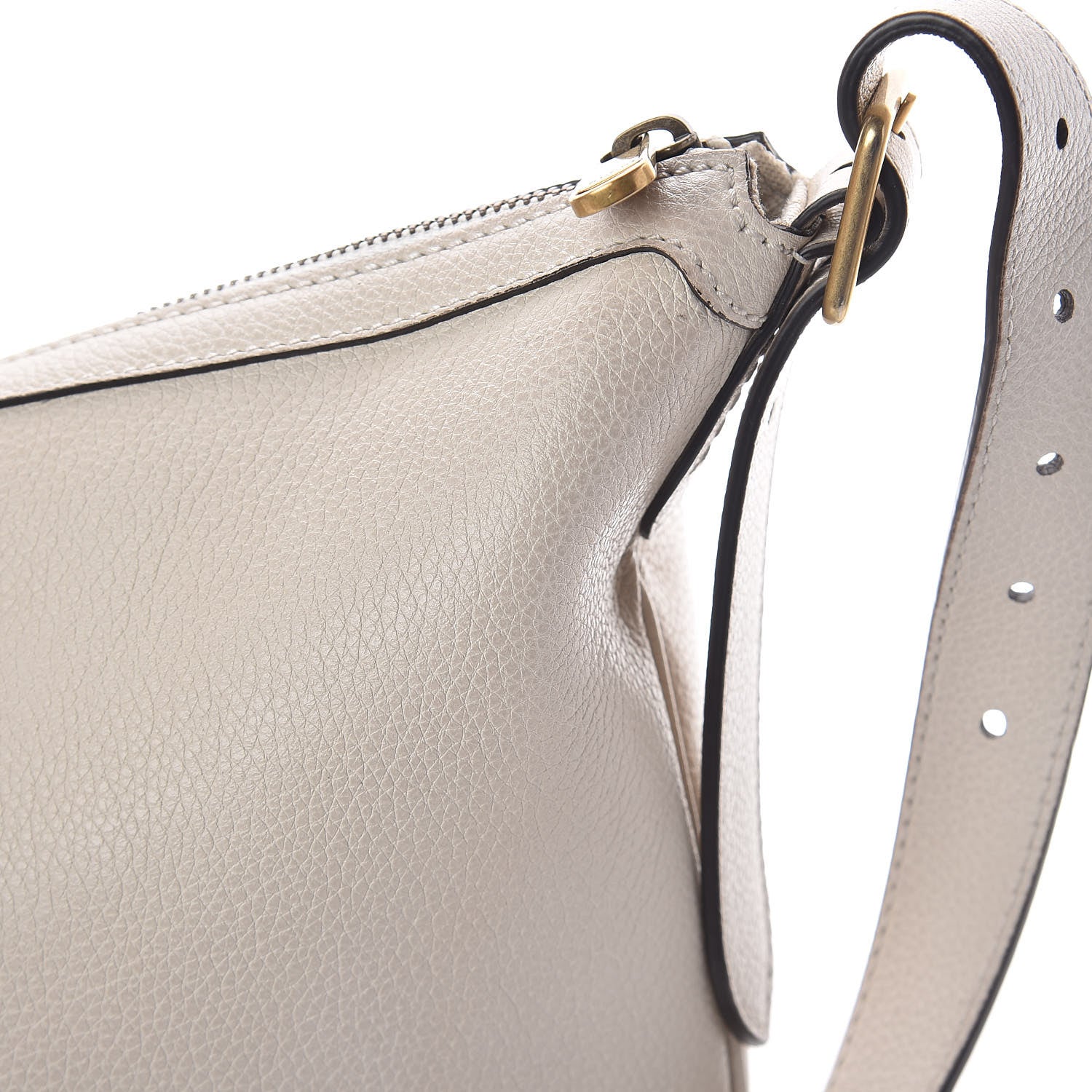 Gucci Grained Calfskin Logo Half Moon Hobo White 11 of 11