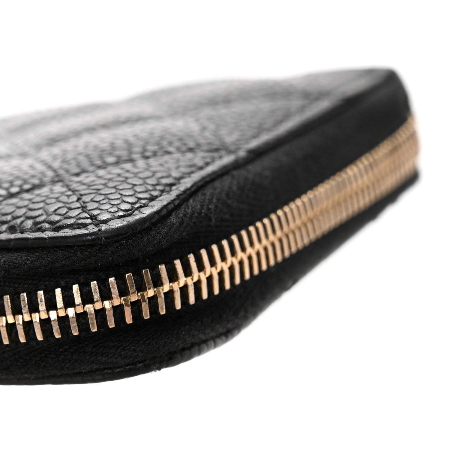 Caviar Quilted Large Gusset Zip Around Wallet Black