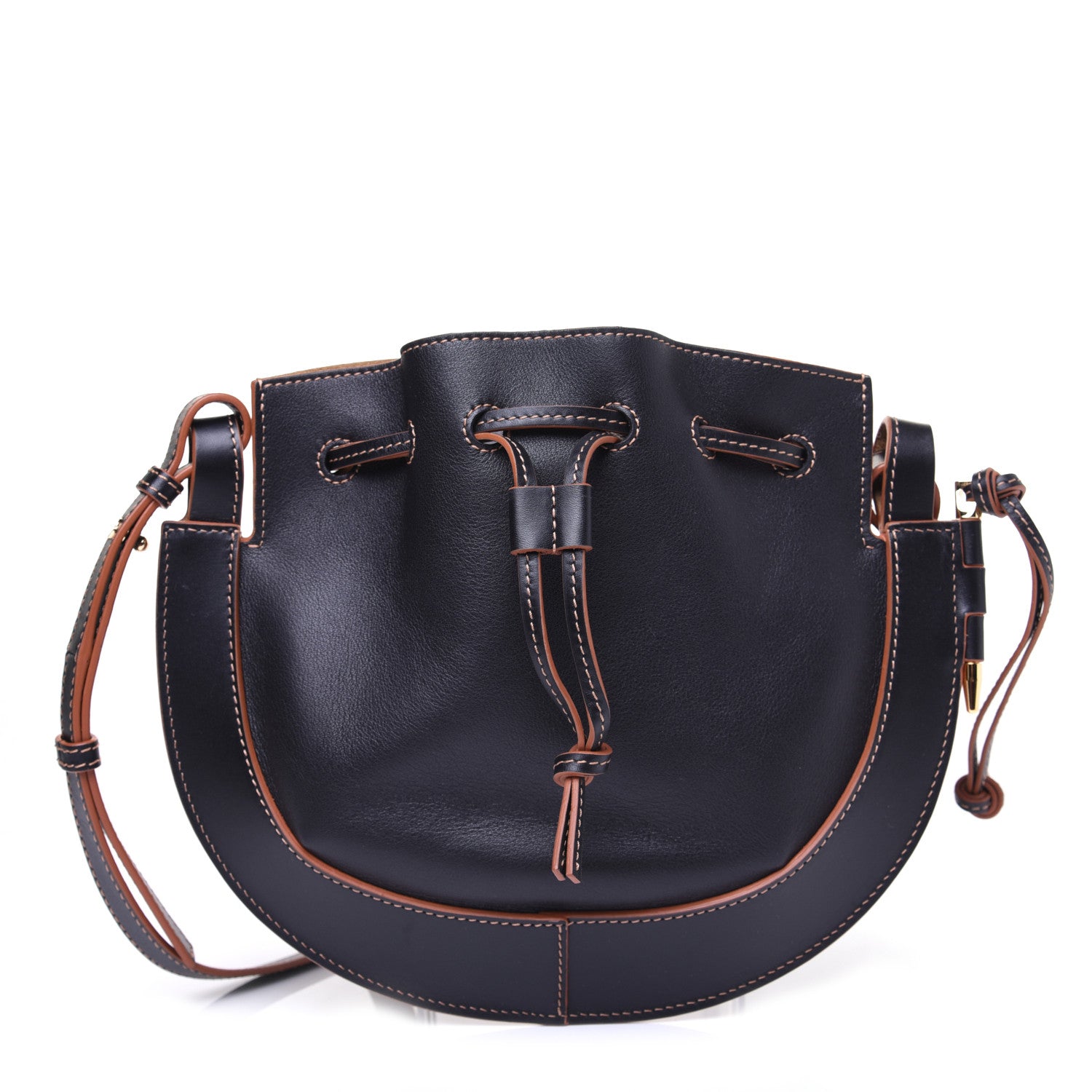 Loewe Nappa Horseshoe Bag Black Tan 1 of 11