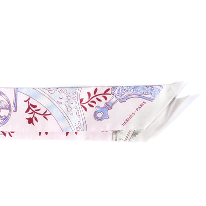 Hermes Silk Etriers Remix Twilly Rose Pale Bordeaux 3 of 4