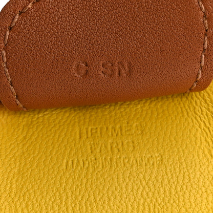 Hermes Milo Lambskin Grigri Rodeo Horse Bag Charm MM Jaune De Naples Celeste Gold 3 of 4